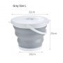 Collapsible Bucket - 10L Gray (with Cover)