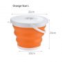 Collapsible Bucket - 10L Orange (with Cover)