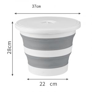Collapsible Bucket - 15L Gray (with Cover)