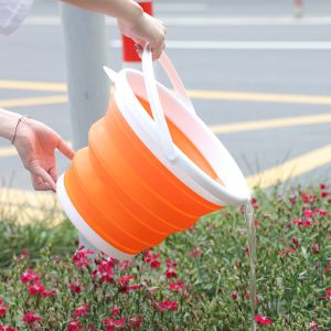 Collapsible Bucket - 5L Orange (with Cover)