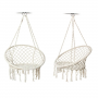 Cotton rope tassel saucer swing hammock chair- White