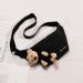 Cute female chest bag with bear - black