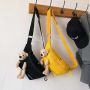 Cute female chest bag with bear - yellow