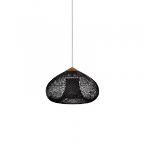 Decorative rattan pendant lamp-D50cm(Black)