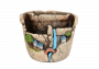 Dekoracyjna ceramiczna doniczka / donica z krajobrazem – wodospad, kolor kamienny