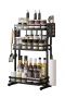 Detachable three-layer countertop storage rack-black