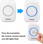 Door bell（One Buttom, 2 Receiver) White Color