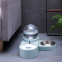 Double dog bowl with drinker - blue