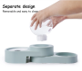 Double dog bowl with drinker - blue