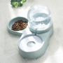 Double dog bowl with drinker - blue