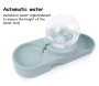 Double dog bowl with drinker - blue
