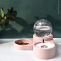 Double dog bowl with drinker - pink(without stainless steel)
