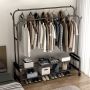 Double freestanding clothes hanger (double storage shelf) 150x157 cm - black