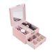 Double-layer jewelry storage box 160*160*112 - pink