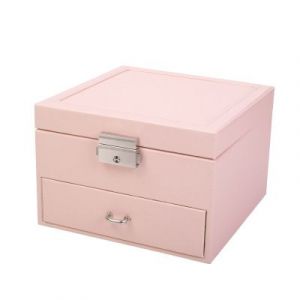 Double-layer jewelry storage box 160*160*112 - pink