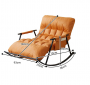 Double rocking chair with black metal base - Orange