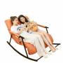 Double rocking chair with black metal base - Orange