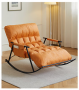 Double rocking chair with black metal base - Orange