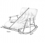 Double rocking chair with golden metal base -White