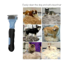 Double-sided to prevent hair knot comb / Pet hair cleaning comb 18.4*8.4cm - blue CS52