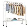 Doublel freestanding clothes hanger 150x154 cm - white