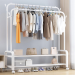 Doublel freestanding clothes hanger (double storage shelf), 135x162 cm - white