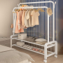 Doublel freestanding clothes hanger (double storage shelf), 135x162 cm - white