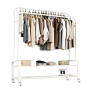 Doublel freestanding clothes hanger (double storage shelf), 135x162 cm - white