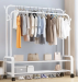 Doublel freestanding clothes hanger (double storage shelf), 135x162 cm - white