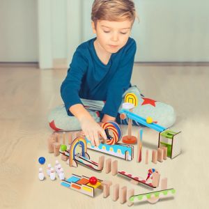 Drewniane klocki do budowania domino/ Układanka Domino Tooky Toy