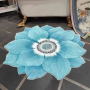 Dywan antypoślizgowy w kształcie kwiatu 100 x 100 cm - niebieski