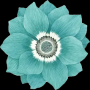 Dywan antypoślizgowy w kształcie kwiatu 120 x 120 cm - niebieski