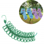 Elastic Retractable Clothesline Wire With Clip Clothes Hangers--Green