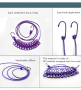 Elastic Retractable Clothesline Wire With Clip Clothes Hangers--Purple
