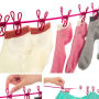 Elastic Retractable Clothesline Wire With Clip Clothes Hangers--Rose