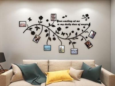 Family Tree Wall 3D Photo Frame - Black Color - Right Side - Small Size