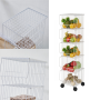 Five layers wheeled storage wire basket - white