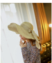 Floppy Fold Summer Straw Hat Beige