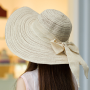 Floppy Fold Summer Straw Hat Beige