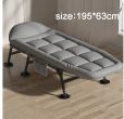 Folding bed with mattress 195*63cm-Deep grey (Pallet Feet)