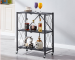 Folding kitchen shelf sorting rack multi-layer - Three Layer - Black Color