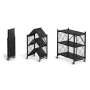 Folding kitchen shelf sorting rack multi-layer - Three Layer - Black Color