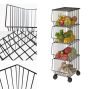 Four layers wheeled storage wire basket - brown
