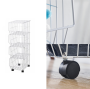 Four layers wheeled storage wire basket - white