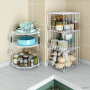 Four layers wheeled storage wire basket - white