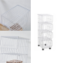 Four layers wheeled storage wire basket - white
