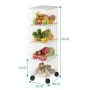 Four layers wheeled storage wire basket - white