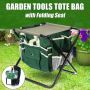 Garden stool with bag for tools