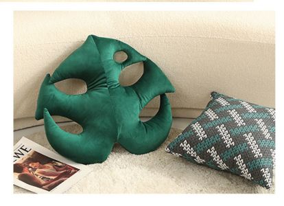 Green Leaves Shaped Plush Pillow Cushions - type 3