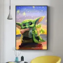 Haft Diamentowy/ Obraz 5D/ Mozaika Diamentowa/ Diamond Painting - Baby Yoda, rozm. 40x50 cm